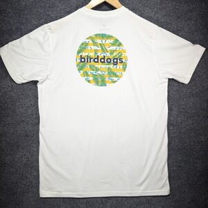Bird Dogs Tee Shirt Men's Large White Crewneck Cotton Logo Casual Athleisure Gym